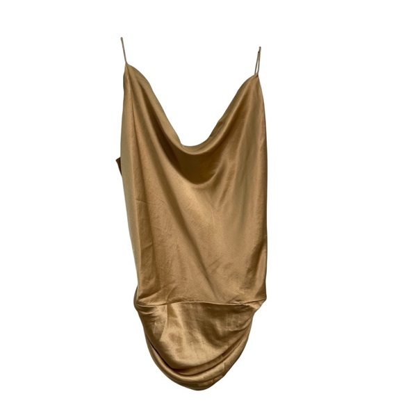 THEORY Women’s Gold Camisole Sleeveless Tank Silk Blend Side Zipper SZ Small - Picture 1 of 7
